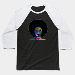 Colorful Afro Woman, African Style Baseball T-Shirt